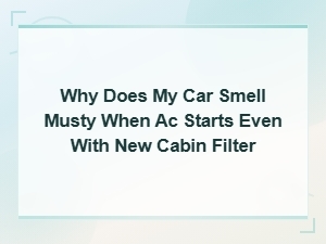 Ac Musty Smell Persists After Cabin Filter Replacement